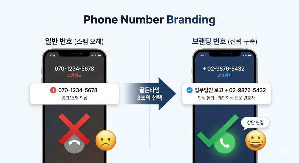 전화번호 브랜딩 예시 화면